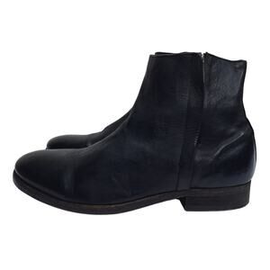 Allsaints Mens Double Side Zip Up Ankle Boots EU 46 US 13 Biker Chelsea Leather